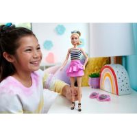 Mattel Barbie modelka Ružová sukňa a pruhovaný top 5