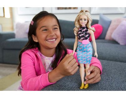 Mattel Barbie Modelka čiernomodré šaty s ľadvinkou 29 cm