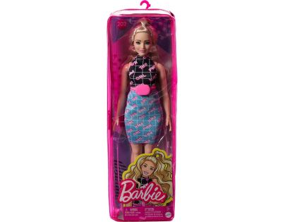 Mattel Barbie Modelka čiernomodré šaty s ľadvinkou 29 cm