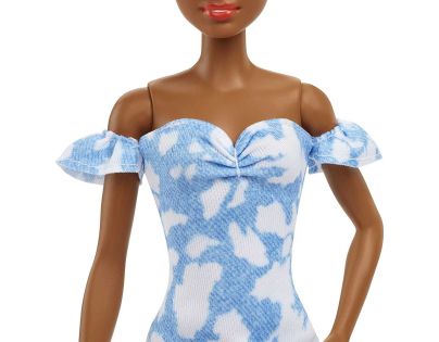 Mattel Barbie modelka džínsové šaty HBV17