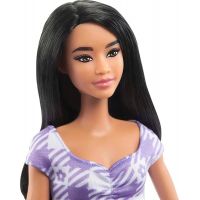 Mattel Barbie Modelka fialkové kockované šaty 29 cm 4