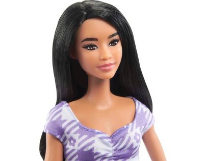 Mattel Barbie Modelka fialkové kockované šaty 29 cm