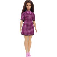 Mattel Barbie modelka kostkované šaty