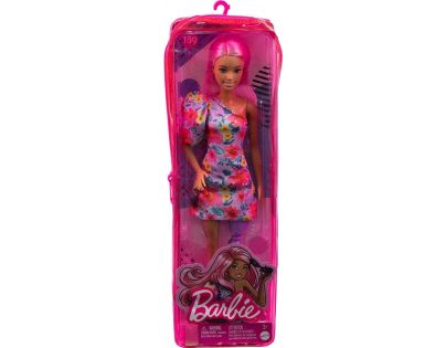 Mattel Barbie modelka kvetinové šaty na jedno rameno