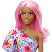 Mattel Barbie modelka kvetinové šaty na jedno rameno 3