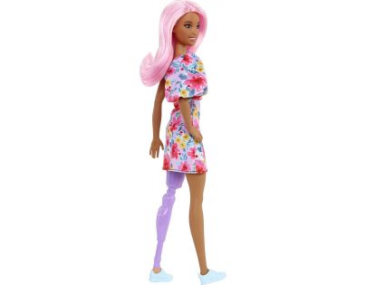 Mattel Barbie modelka kvetinové šaty na jedno rameno