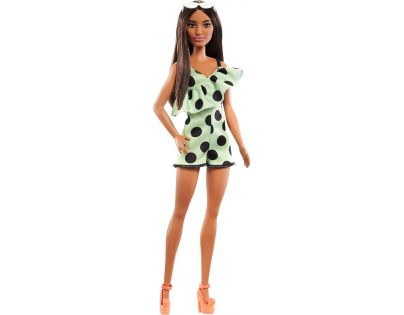Mattel Barbie Modelka limetkové šaty s bodkami 29 cm