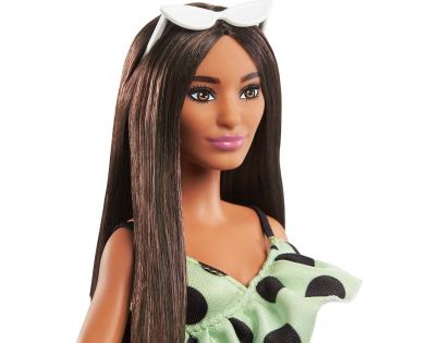 Mattel Barbie Modelka limetkové šaty s bodkami 29 cm