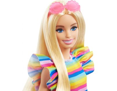 Mattel Barbie Modelka prúžkované šaty s volánmi 29 cm