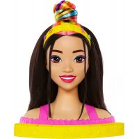 Mattel Barbie Neónovo dúhová česacia hlava Čiernovláska 2