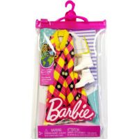 Mattel Barbie Oblečenie s doplnkami v praktickom balení Šaty žltočervené 2