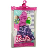 Mattel Barbie oblečenie s doplnkami v praktickom balení Sukňa fialová s tričkom 2