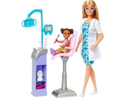 Mattel Barbie Povolanie Herný set s bábikou Zubárka blondínka - Poškodený obal