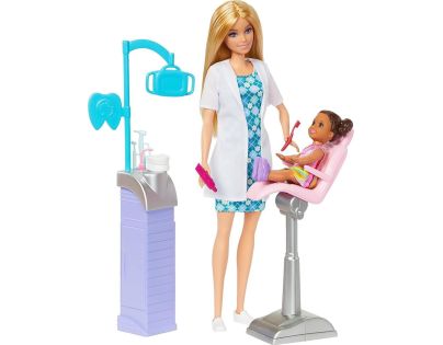 Mattel Barbie Povolanie Herný set s bábikou Zubárka blondínka - Poškodený obal