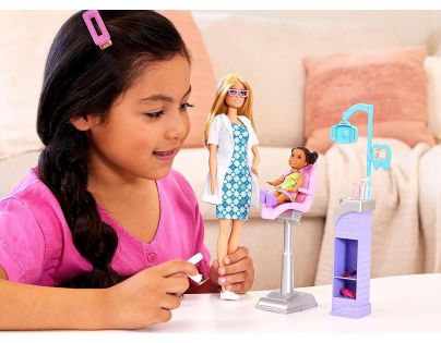 Mattel Barbie Povolanie Herný set s bábikou Zubárka blondínka - Poškodený obal