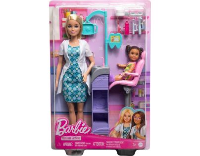 Mattel Barbie Povolanie Herný set s bábikou Zubárka blondínka - Poškodený obal