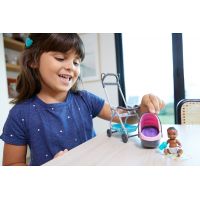 Mattel Barbie příběh z deníku chůvy miminko růžový kočárek 5