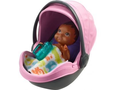 Mattel Barbie příběh z deníku chůvy miminko růžový kočárek