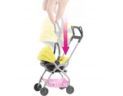 Mattel Barbie příběh z deníku chůvy miminko žlutý kočár
