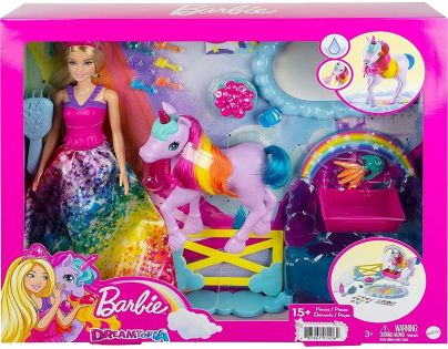Mattel Barbie princezná a dúhový jednorožec herný set