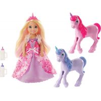 Mattel Barbie princezna Chelsea a hříbátko jednorožce Mattel Barbie princezna Chelsea a hříbátko jednorožce