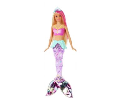 Mattel Barbie svietiace morská panna s pohyblivým chvostom beloška - Poškodený obal