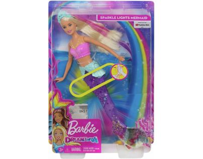 Mattel Barbie svietiace morská panna s pohyblivým chvostom beloška