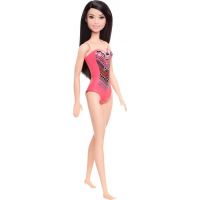 Mattel Barbie v plavkách čiernovlasá ružové so vzorom 3