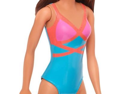Mattel Barbie v plavkách hnedovláska modroružové