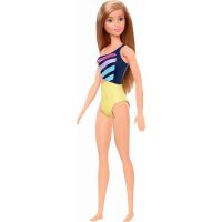 Mattel Barbie v plavkách svetlovláska žlutomodrá s pruhmi 2