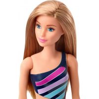 Mattel Barbie v plavkách svetlovláska žlutomodrá s pruhmi 4