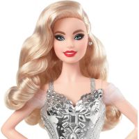 Mattel Barbie vianočné bábika blondínka v striebornom 4