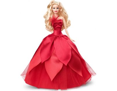 Mattel Barbie Vianočná bábika blondínka HBY03