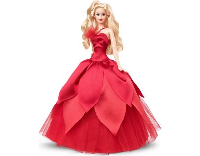 Mattel Barbie Vianočná bábika blondínka HBY03
