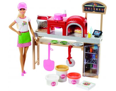 Mattel Barbie Vaření a pečení pizza herní set s panenkou