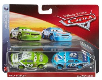 Mattel Cars 3 autá 2 ks Brick Yardley a Cal Weathers