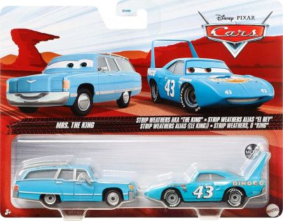 Mattel Cars 3 auta 2 ks Mrs.The King a Strip Weathers Aka The King