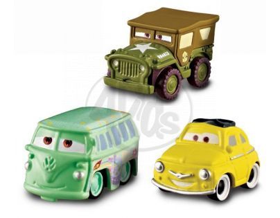 Cars Micro Drifters 3ks Mattel W7160 - Luigi, Race team Fillmore, Sarge