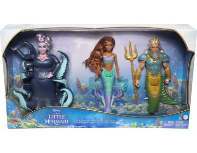 Mattel Disney Princess sada 3 ks bábik Malá morská víla, Ursula a Kráľ Triton