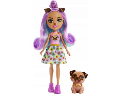 Mattel Enchantimals Bábika a zvieratko Penna Mopslíková a Trusty 15 cm