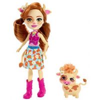 Mattel Enchantimals panenka a zvířátko Cailey Cow a Curdle Mattel Enchantimals panenka a zvířátko Cailey Cow a Curdle