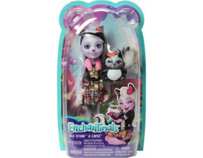 Mattel Enchantimals bábika sa zvieratkom Sage Skunk a Caper