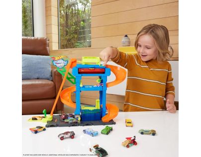 Mattel Hot Wheels City Color shifters autoumývačka s otočným tunelom - Poškodený obal