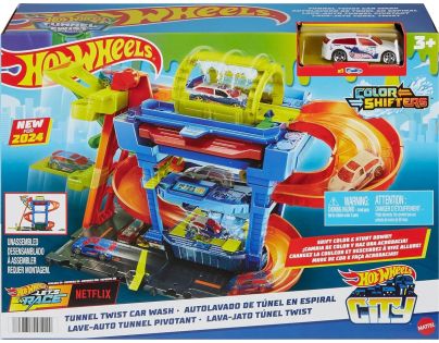 Mattel Hot Wheels City Color shifters autoumývačka s otočným tunelom - Poškodený obal