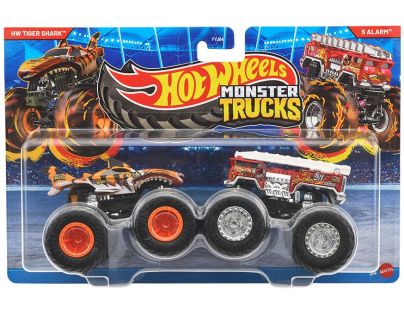 Mattel Hot Wheels Monster trucks demolačné duo Tiger Shark a 5 Alarm