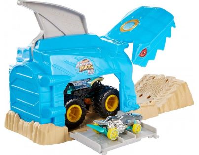 Mattel Hot Wheels monster trucks pretekárske herné set modrý