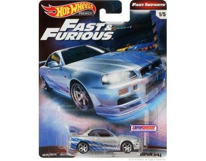 Mattel Hot Wheels prémiové auto – Rychle a zběsile Nissan Skyline GT-R (BNR34)