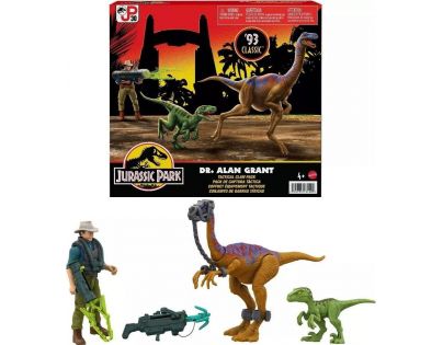 Mattel Jurassic World Alan Grant s dinosaurami a doplnkami