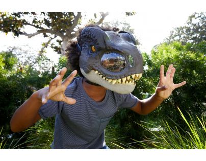 Mattel Jurský svet T-Rex maska na tvár so zvukmi
