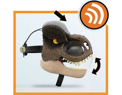 Mattel Jurský svet T-Rex maska na tvár so zvukmi